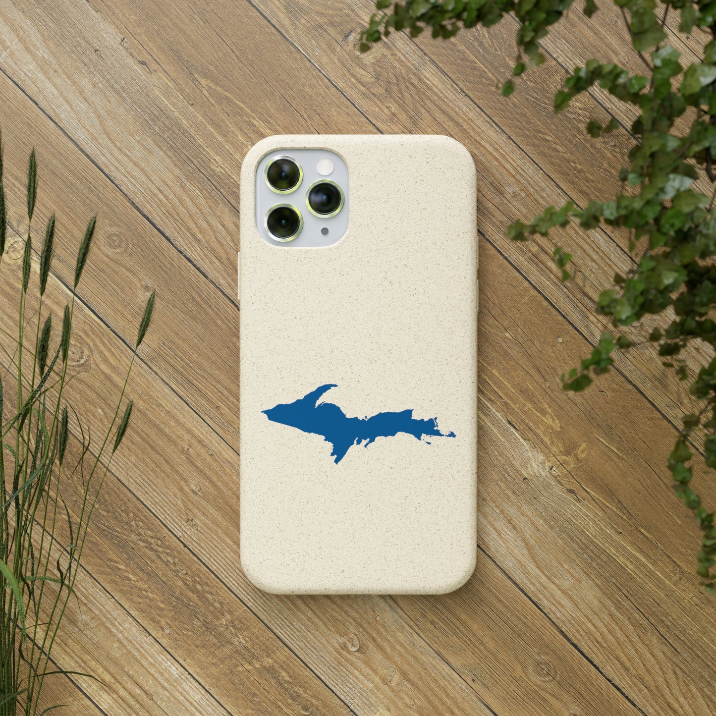 Michigan Upper Peninsula Biodegradable Phone Cases (w/ Azure UP Outline) | Apple iPhone