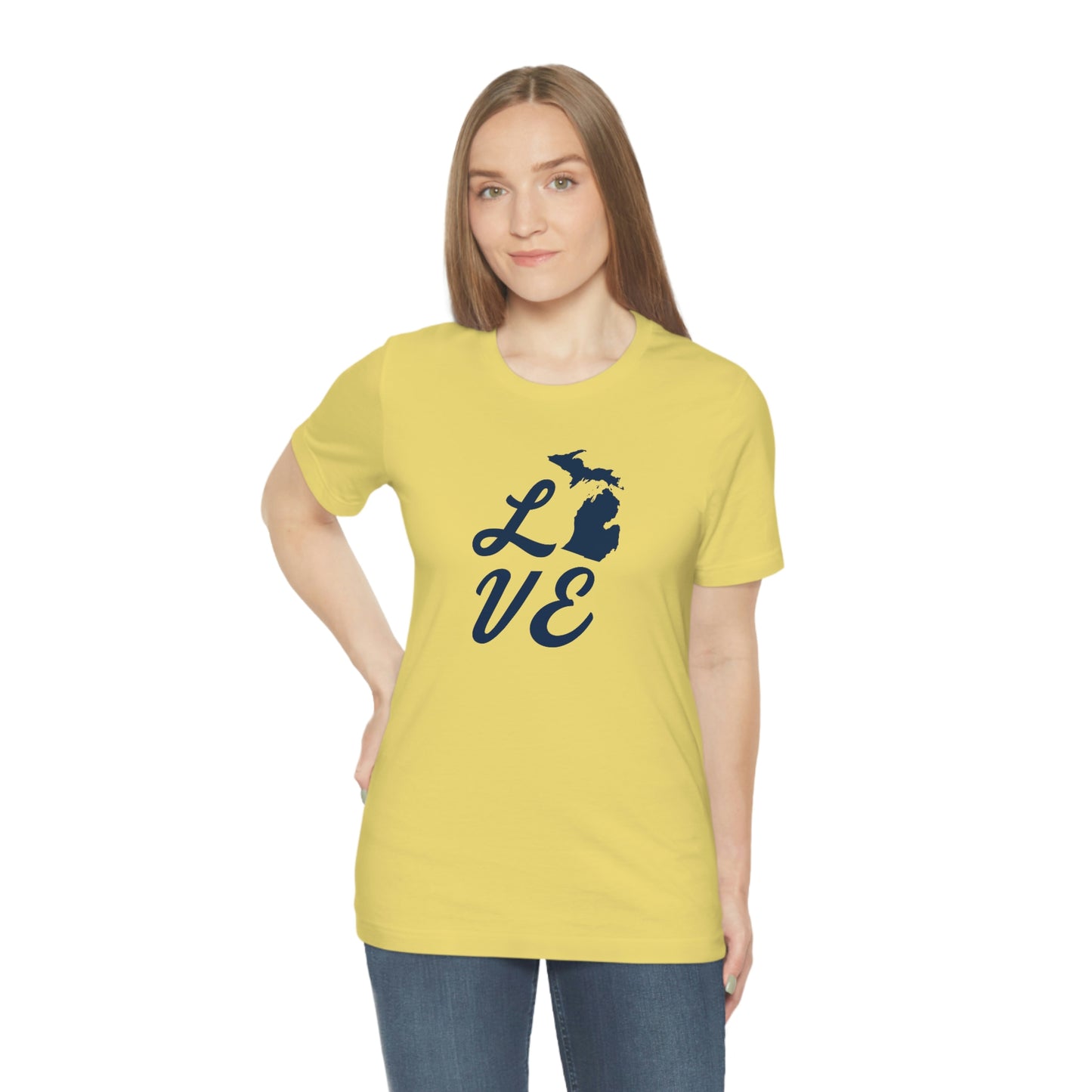 Michigan 'Love' T-Shirt (Retro Script Font) | Unisex Standard Fit