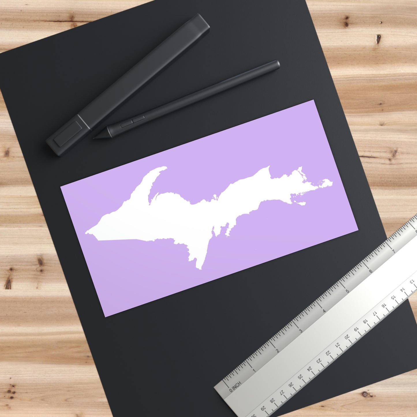 Michigan Upper Peninsula Bumper Sticker (w/ UP Outline) | Lavender Background