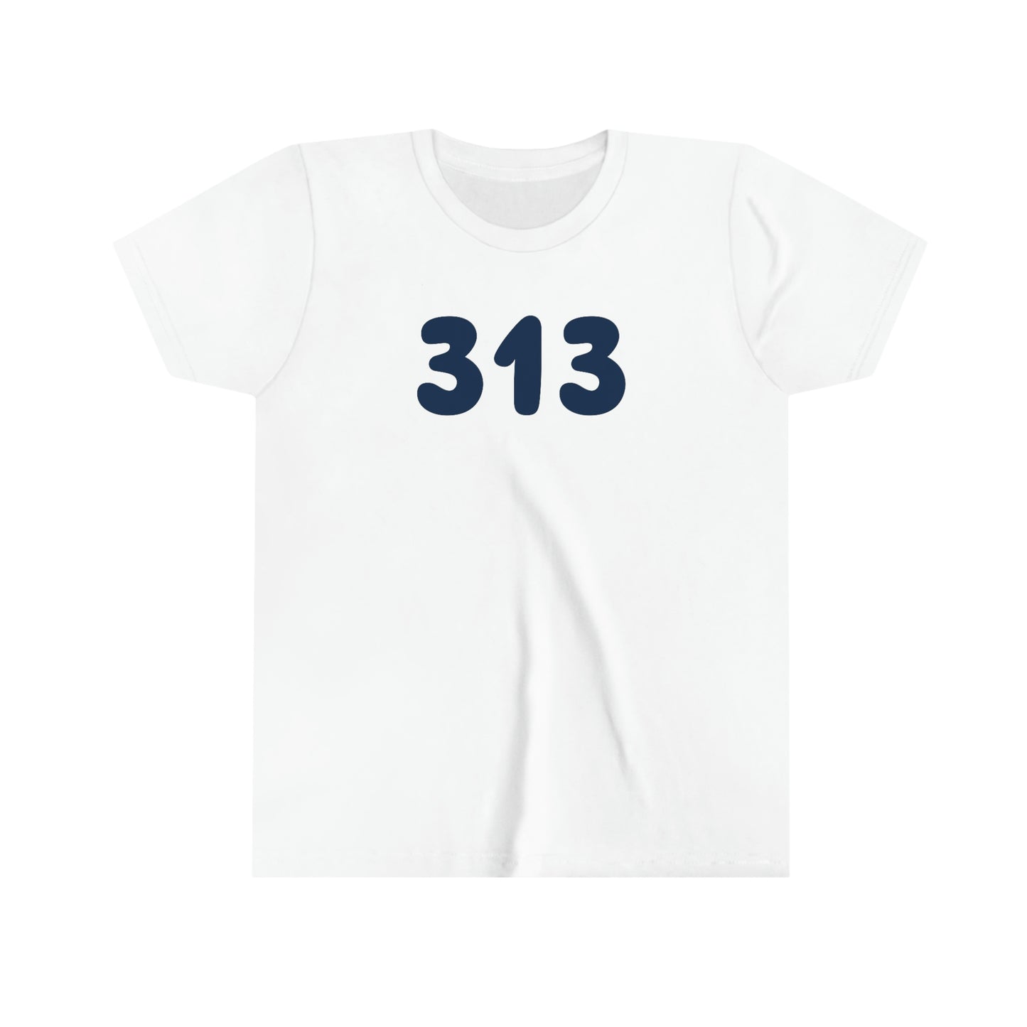 Detroit '313' T-Shirt (Rounded Children's Font) | Youth Short Sleeve