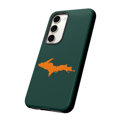 Michigan Upper Peninsula Tough Phone Case (Green w/ Orange UP Outline) | Samsung & Pixel Android