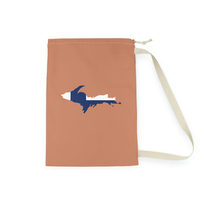 Michigan Upper Peninsula Laundry Bag (Copper Color w/ UP Finland Flag Outline)