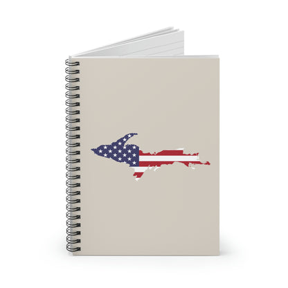 Michigan Upper Peninsula Spiral Notebook (w/ UP USA Flag Outline) | Canvas Color