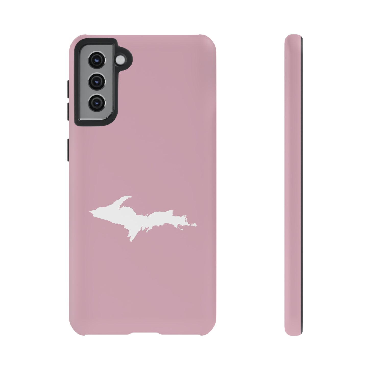 Michigan Upper Peninsula Tough Phone Case (Pink w/ White UP Outline) | Samsung & Pixel Android