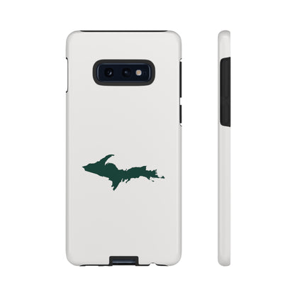 Michigan Upper Peninsula Tough Phone Case (Birch Bark White w/ Green UP Outline) | Samsung & Pixel Android