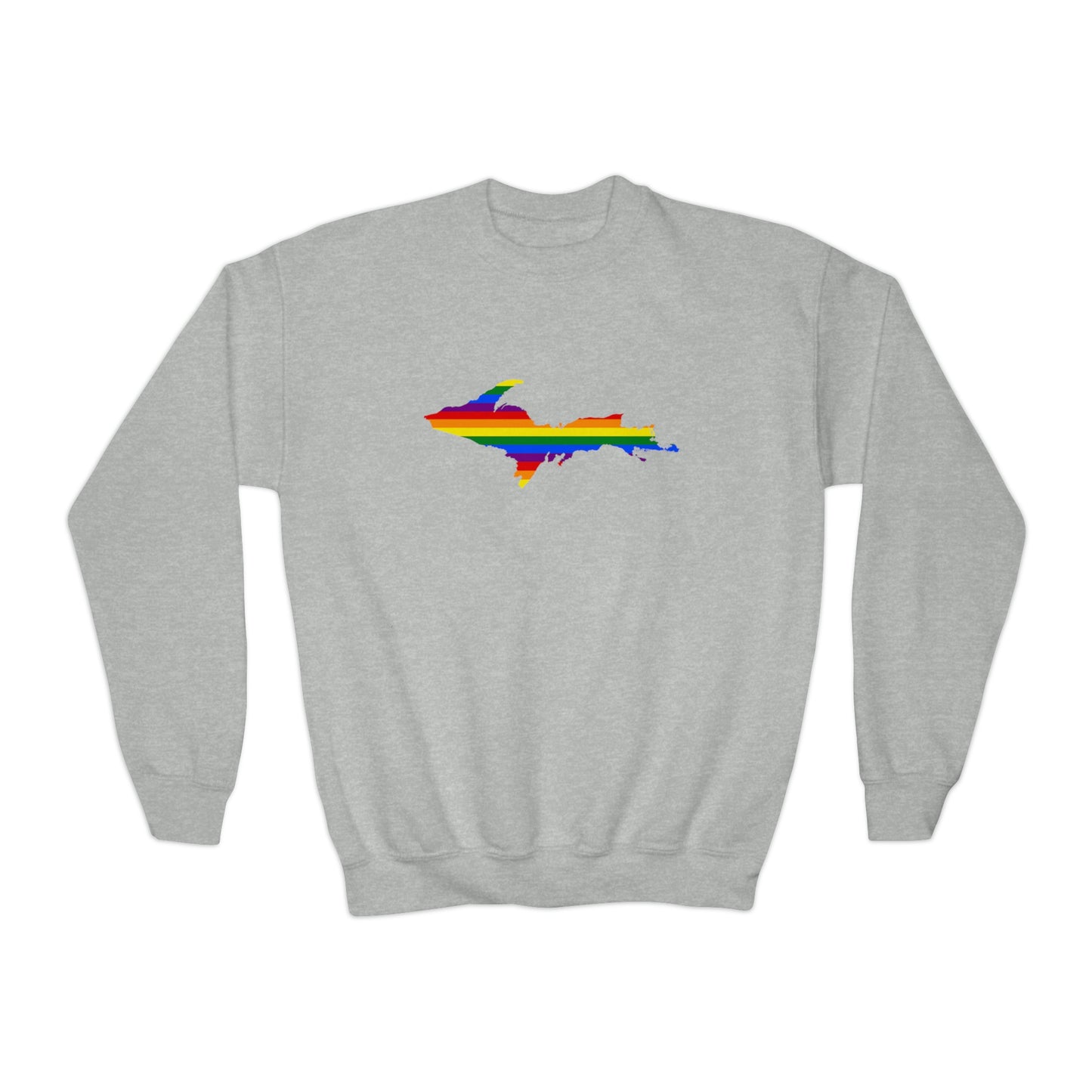 Michigan Upper Peninsula Youth Sweatshirt (w/ UP Pride Flag Outline)