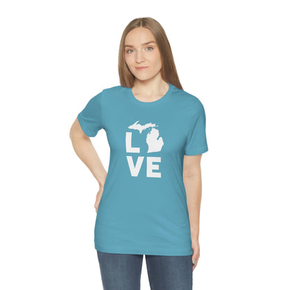 Michigan 'Love' T-Shirt (Geometric Sans Font) | Unisex Standard Fit