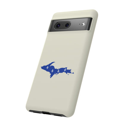 Michigan Upper Peninsula Tough Phone Case (Ivory Color w/ UP Quebec Flag Outline) | Samsung & Pixel Android