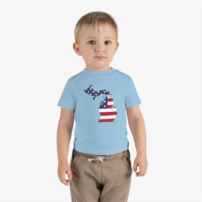 Michigan Infant T-Shirt (w/ MI USA Flag Outline) | Short Sleeve