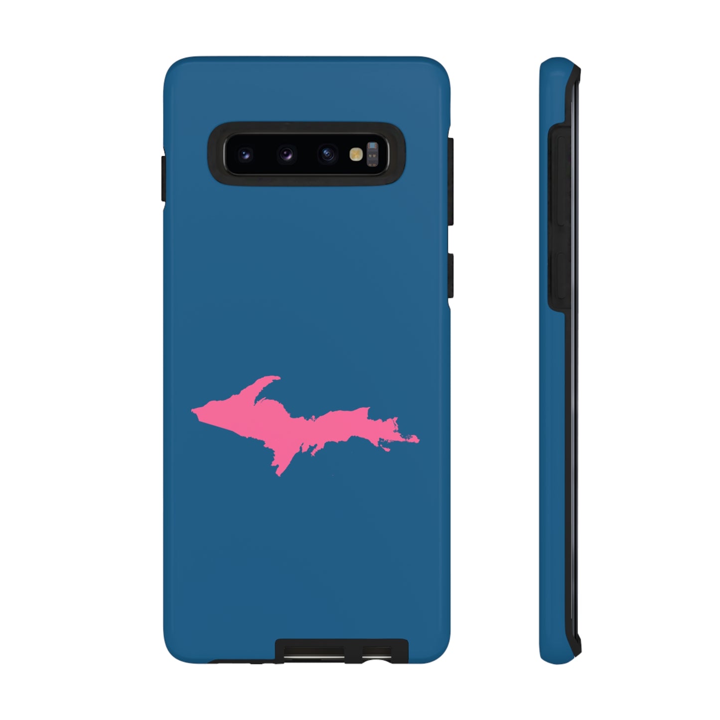 Michigan Upper Peninsula Tough Phone Case (Blueberry w/ Pink UP Outline) | Samsung & Pixel Android