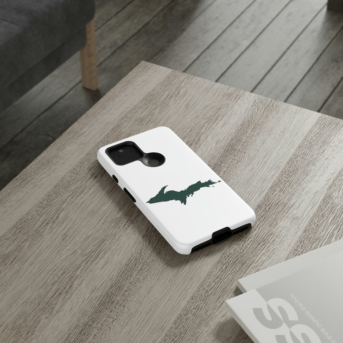 Michigan Upper Peninsula Tough Phone Case (w/ Green UP Outline) | Samsung & Pixel Android