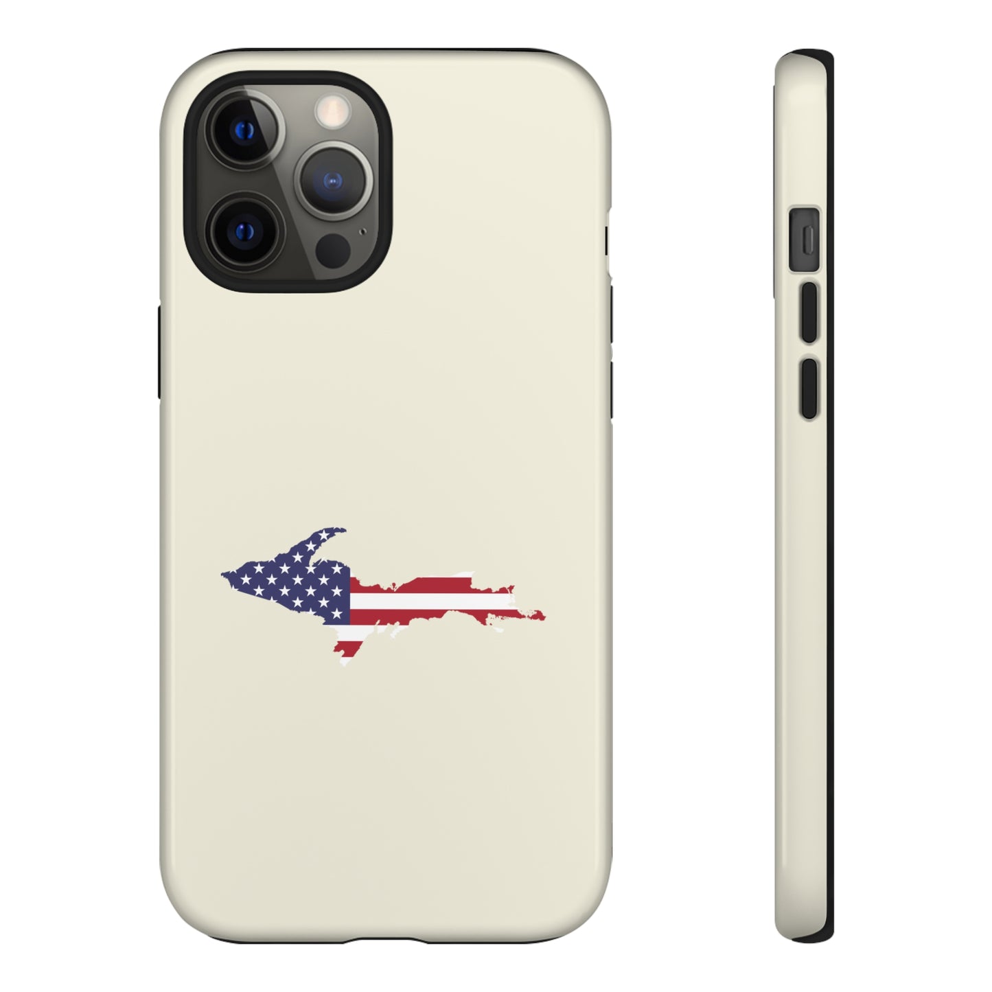 Michigan Upper Peninsula Tough Phone Case (Ivory Color w/ UP USA Outline) | Apple iPhone