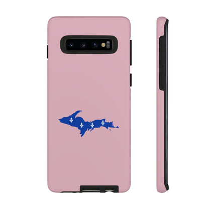 Michigan Upper Peninsula Tough Phone Case (Pink w/ UP Quebec Flag Outline) | Samsung & Pixel Android