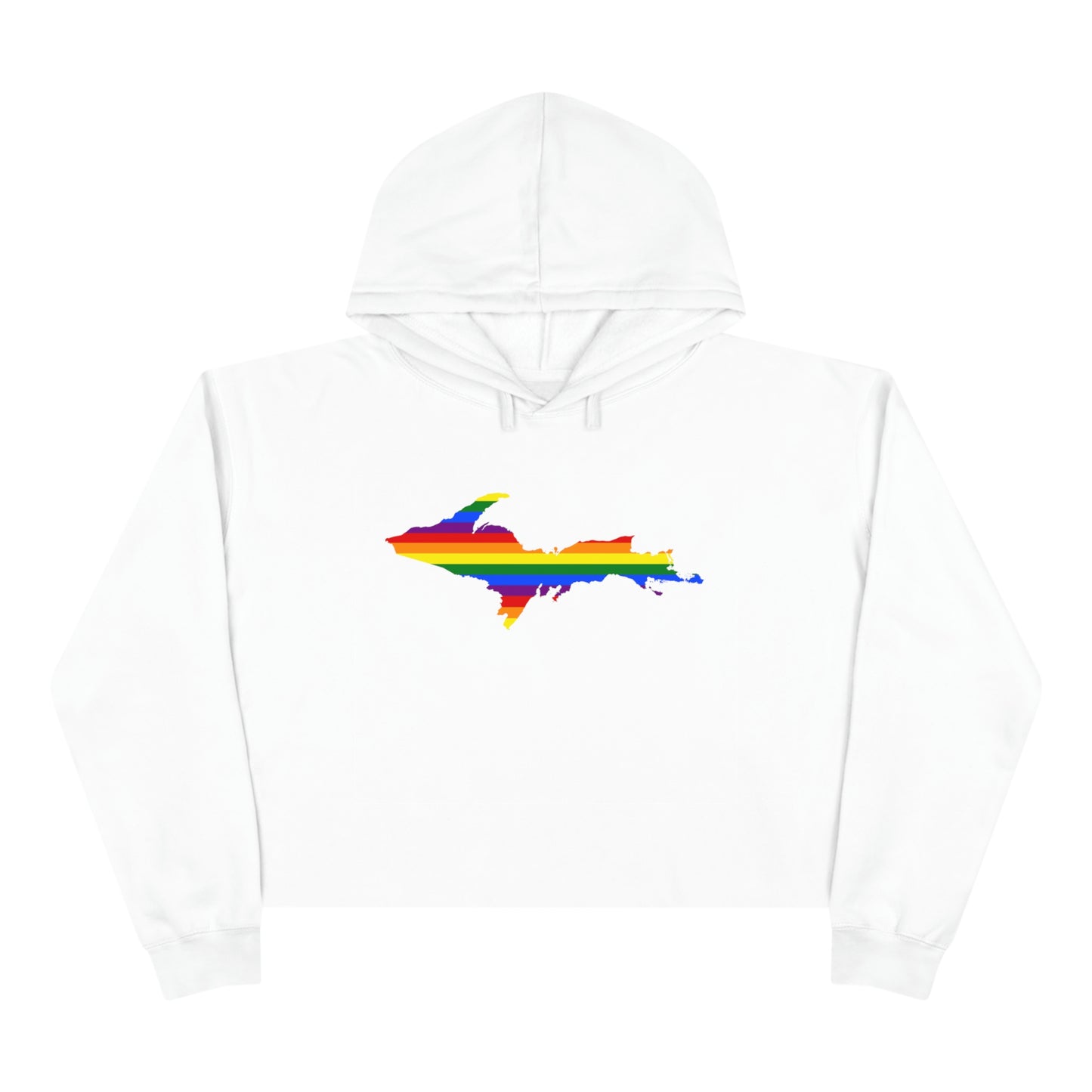 Michigan Upper Peninsula Cropped Hoodie (w/ UP Pride Flag Outline)