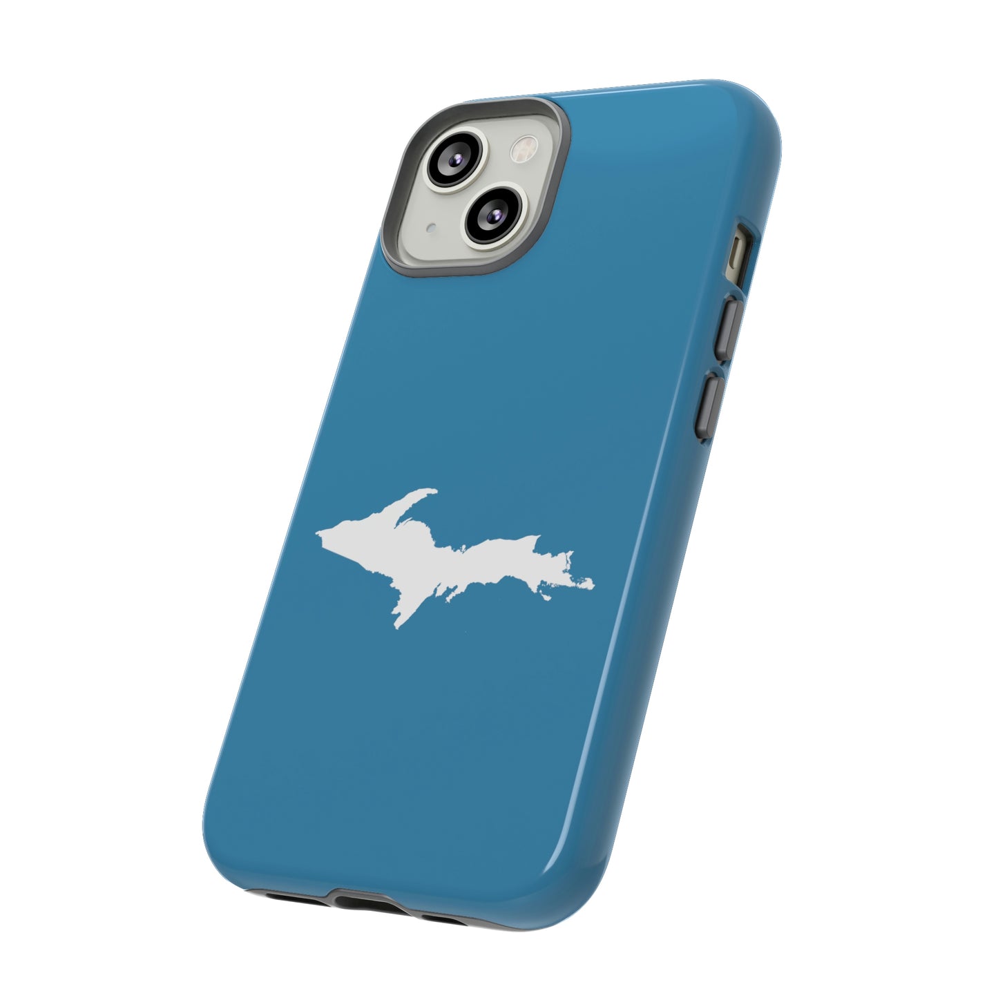 Michigan Upper Peninsula Tough Phone Case (Lake Michigan Blue w/ UP Outline) | Apple iPhone