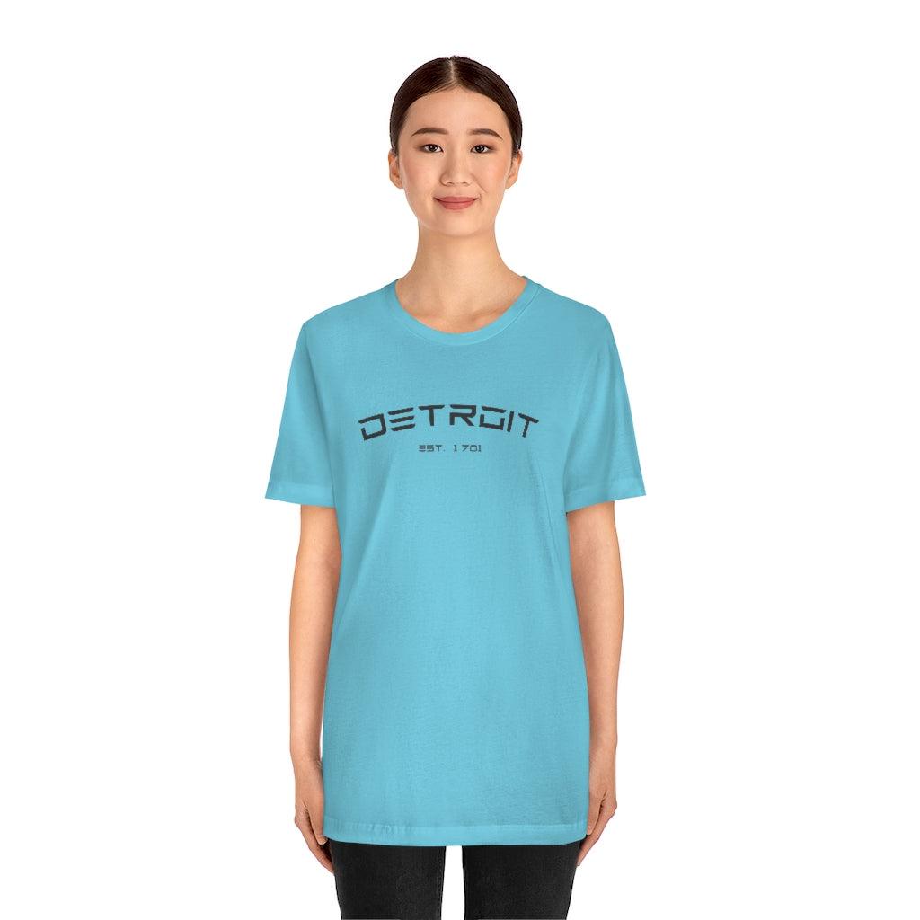 'Detroit Est. 1701' Electric Font T-Shirt | Unisex Standard Fit - Circumspice Michigan