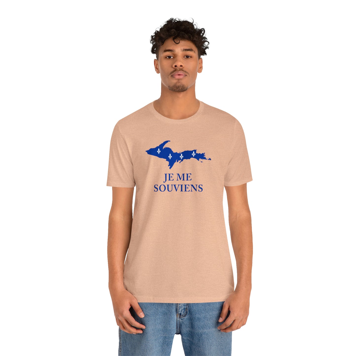 Upper Peninsula 'Je Me Souviens' T-Shirt (w/ UP Quebec Flag Outline) | Unisex Standard Fit