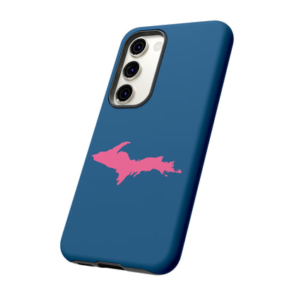 Michigan Upper Peninsula Tough Phone Case (Blueberry w/ Pink UP Outline) | Samsung & Pixel Android