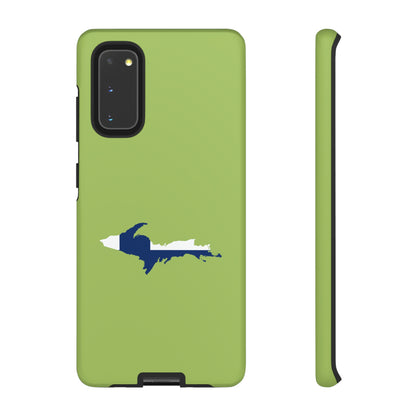 Michigan Upper Peninsula Tough Phone Case (Gooseberry Green w/ UP Finland Flag Outline) | Samsung & Pixel Android