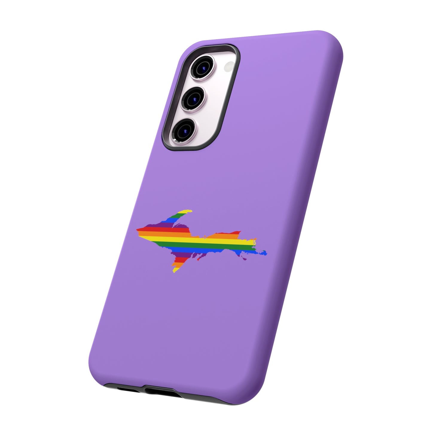 Michigan Upper Peninsula Tough Phone Case (Lavender w/ UP Pride Flag Outline) | Samsung & Pixel Android