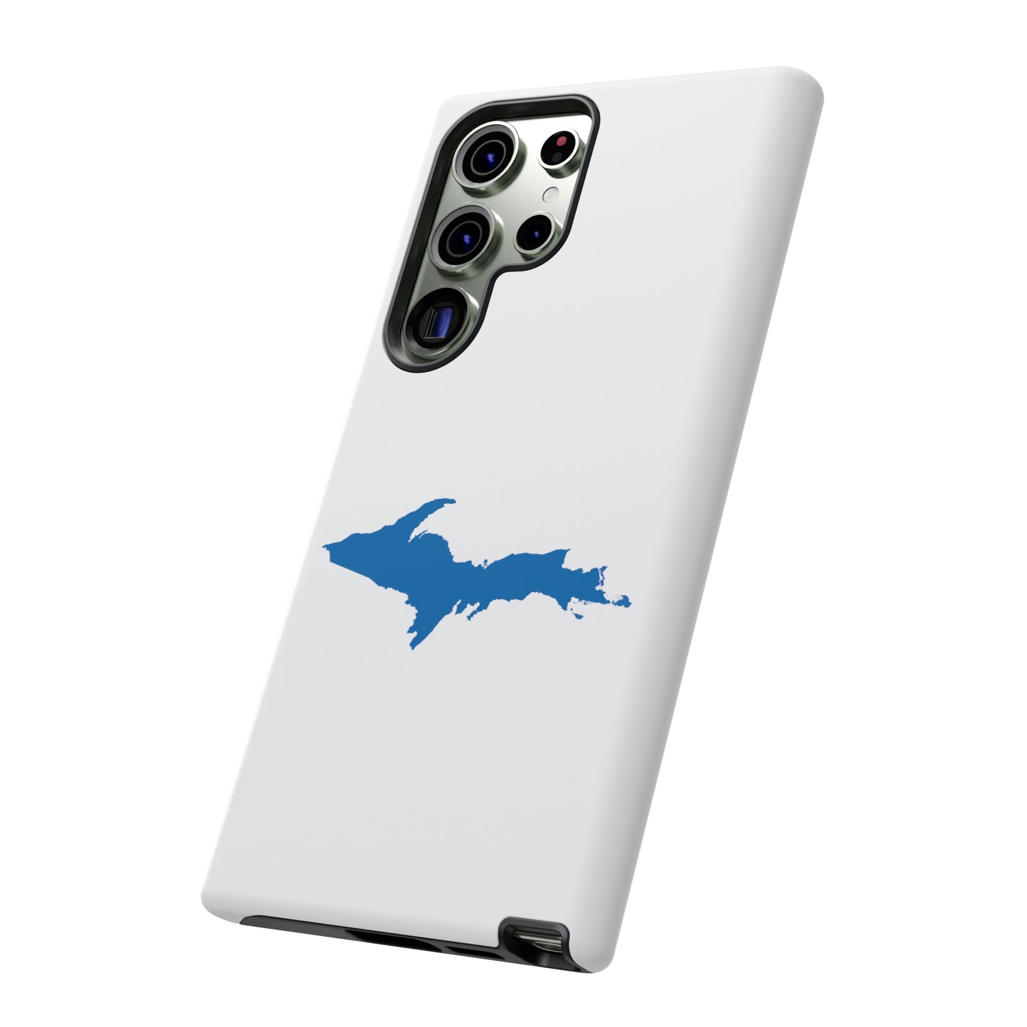 Michigan Upper Peninsula Tough Phone Case (w/ Azure UP Outline) | Samsung & Pixel Android