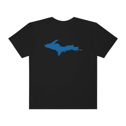 Michigan Upper Peninsula T-Shirt (w/ Azure UP Outline) | Unisex Garment-Dyed