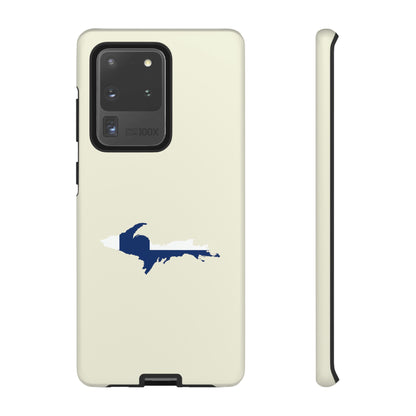 Michigan Upper Peninsula Tough Phone Case (Ivory Color w/ UP Finland Flag Outline) | Samsung & Pixel Android