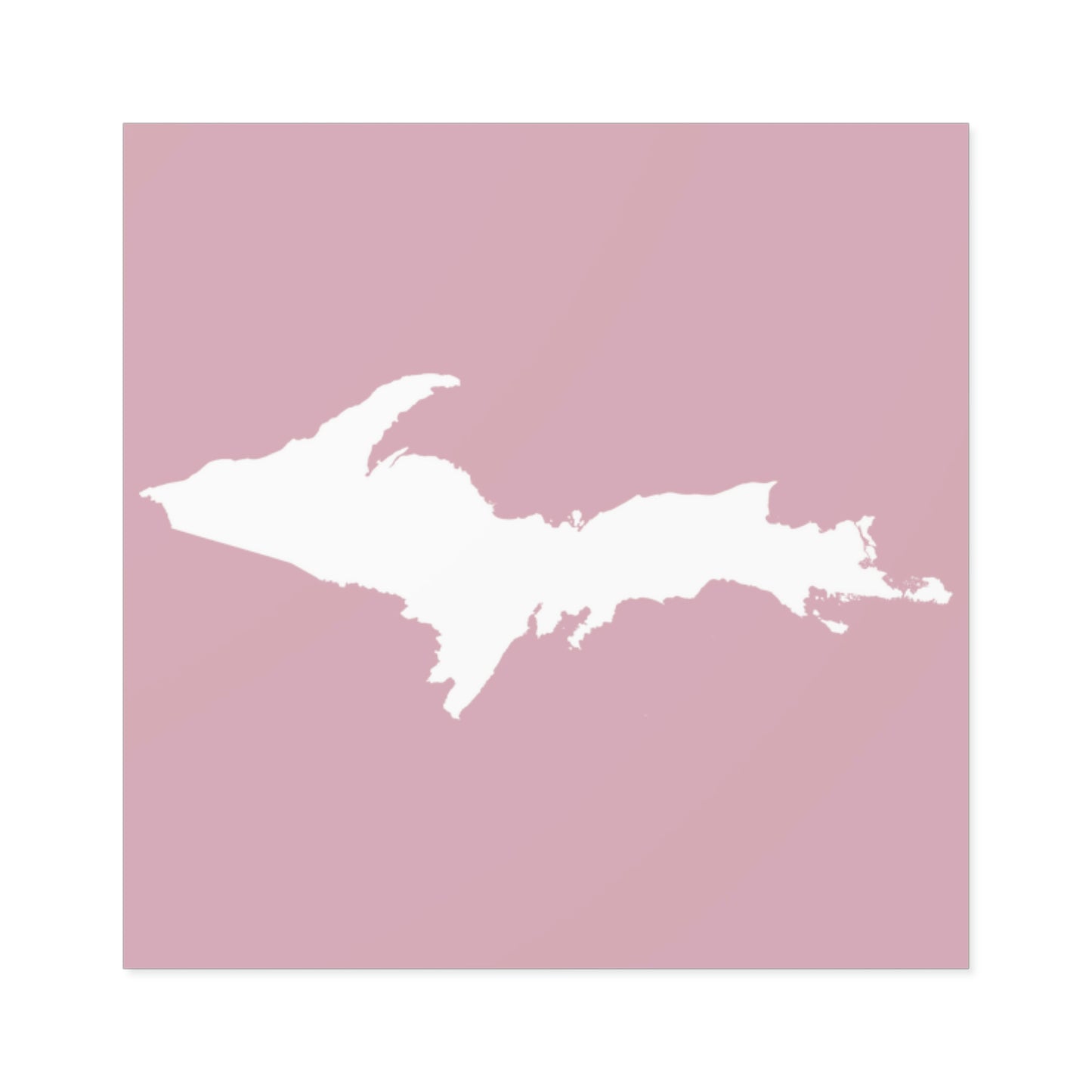 Michigan Upper Peninsula Square Sticker (Pink w/ UP Outline) | Indoor/Outdoor