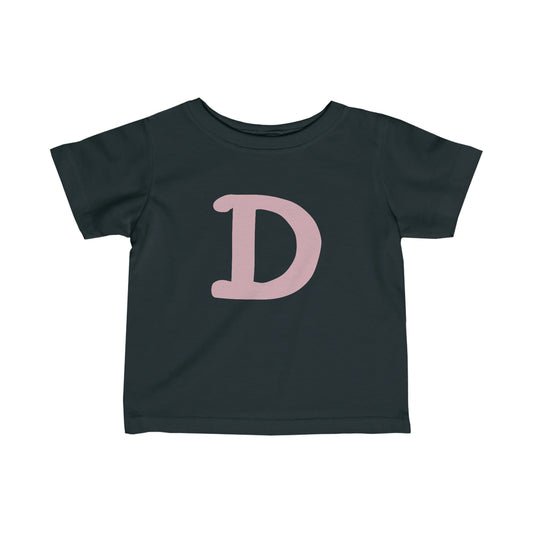 Detroit 'Old French D' T-Shirt (Pink Full Body Outline) |  Infant Short Sleeve