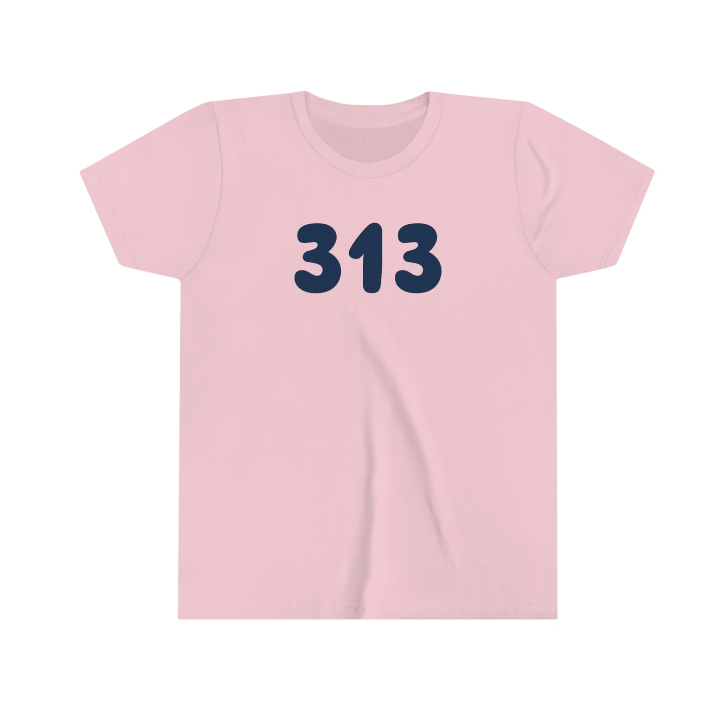 Detroit '313' T-Shirt (Rounded Children's Font) | Youth Short Sleeve