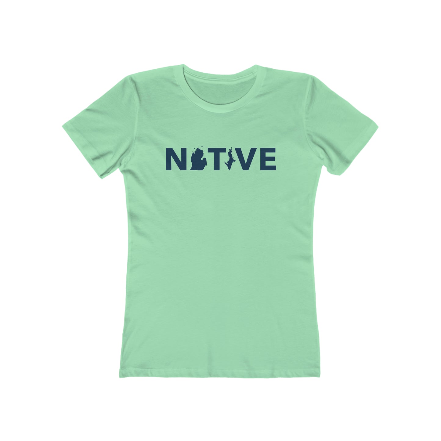 Michigan 'Native' T-Shirt (Geometric Sans Font) | Women's Boyfriend Cut