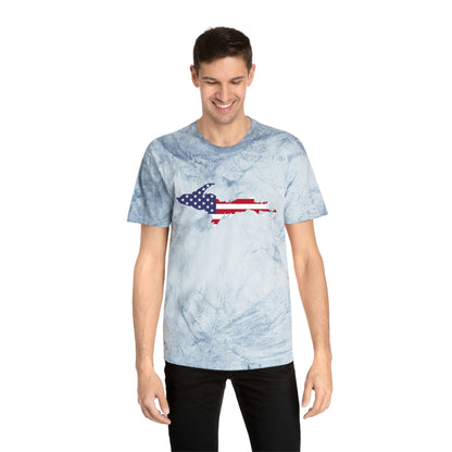 Michigan Upper Peninsula T-Shirt (w/ UP USA Flag Outline) | Unisex Color Blast