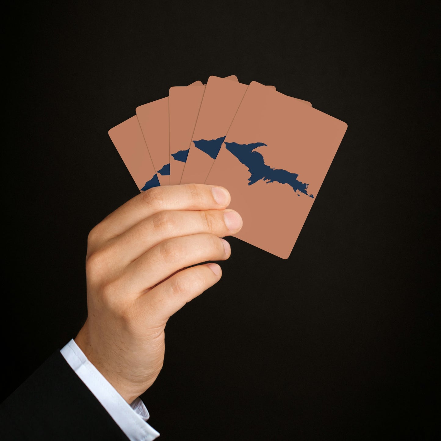 Michigan Upper Peninsula Poker Cards (Copper w/ Navy UP Outline)