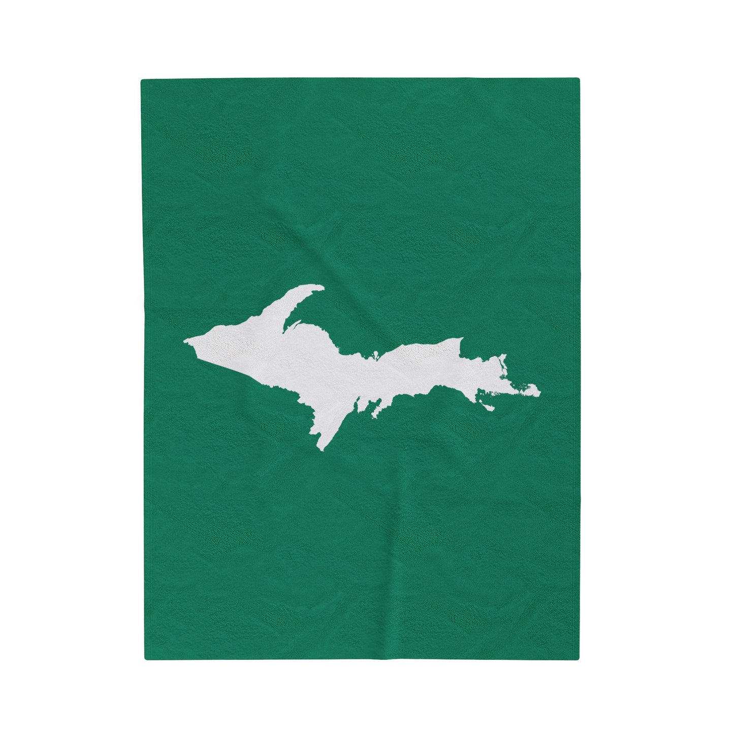 Michigan Upper Peninsula Plush Blanket (w/ UP Outline) | Emerald Green