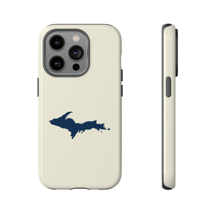 Michigan Upper Peninsula Tough Phone Case (Ivory w/ UP Outline) | Apple iPhone