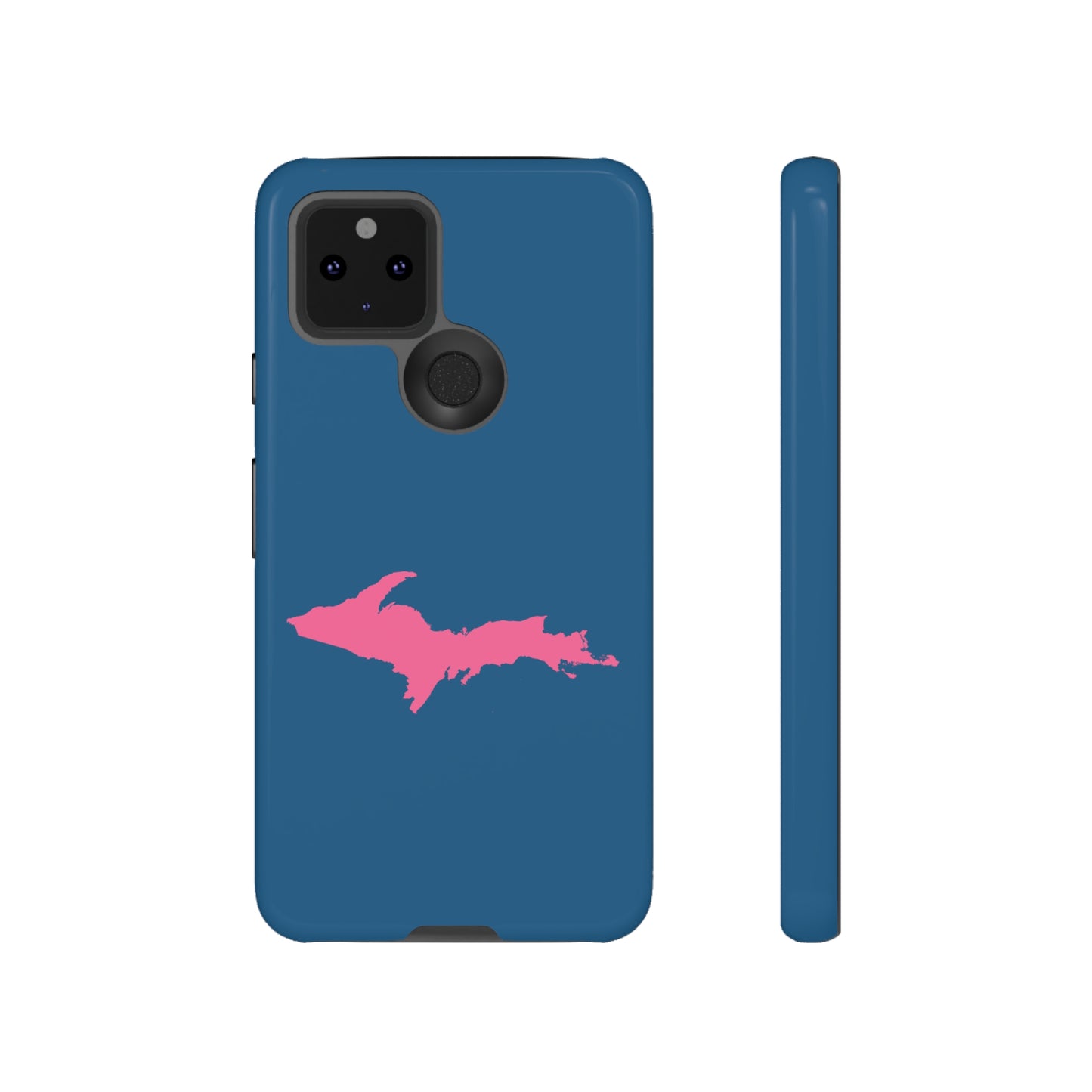 Michigan Upper Peninsula Tough Phone Case (Blueberry w/ Pink UP Outline) | Samsung & Pixel Android