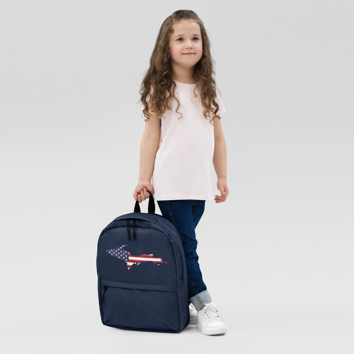 Michigan Upper Peninsula Backpack (w/ UP USA Flag Outline) | Navy Color