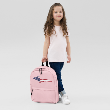 Michigan Upper Peninsula Backpack (w/ UP USA Flag Outline) | Pink Color