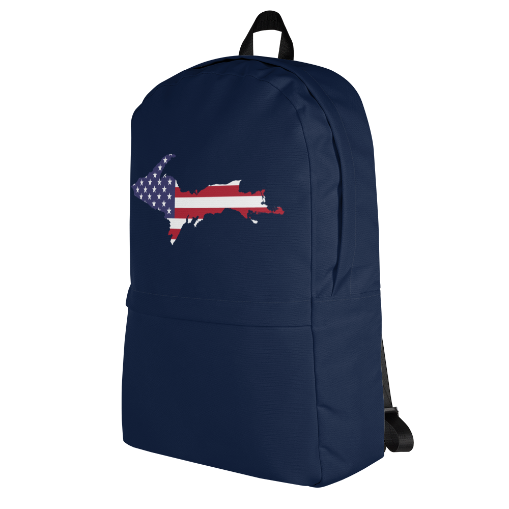 Michigan Upper Peninsula Backpack (w/ UP USA Flag Outline) | Navy Color