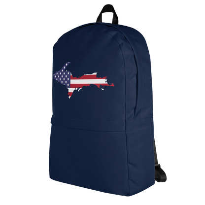 Michigan Upper Peninsula Backpack (w/ UP USA Flag Outline) | Navy Color