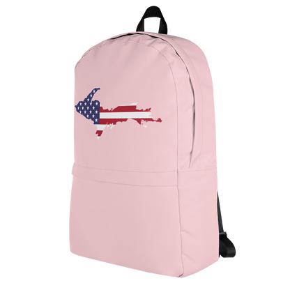 Michigan Upper Peninsula Backpack (w/ UP USA Flag Outline) | Pink Color