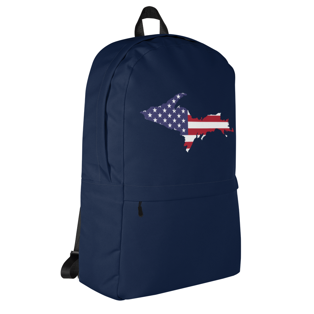 Michigan Upper Peninsula Backpack (w/ UP USA Flag Outline) | Navy Color