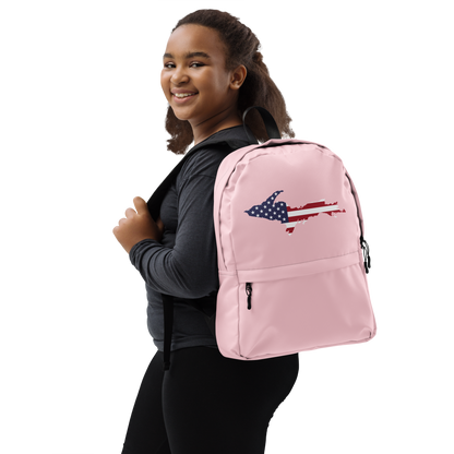 Michigan Upper Peninsula Backpack (w/ UP USA Flag Outline) | Pink Color