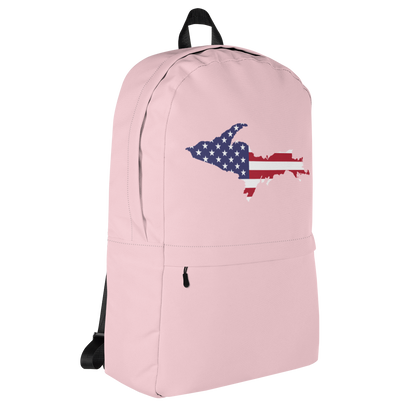 Michigan Upper Peninsula Backpack (w/ UP USA Flag Outline) | Pink Color