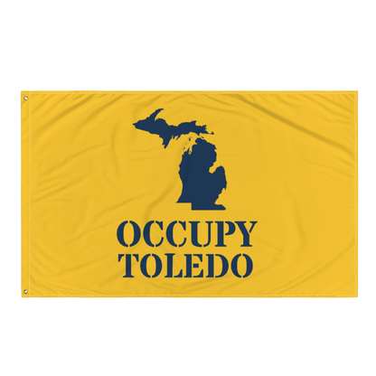 'Occupy Toledo' Flag | Yellow/Navy Colors - Circumspice Michigan