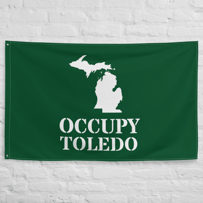 'Occupy Toledo' Spirit Flag | Green/White Colors - Circumspice Michigan