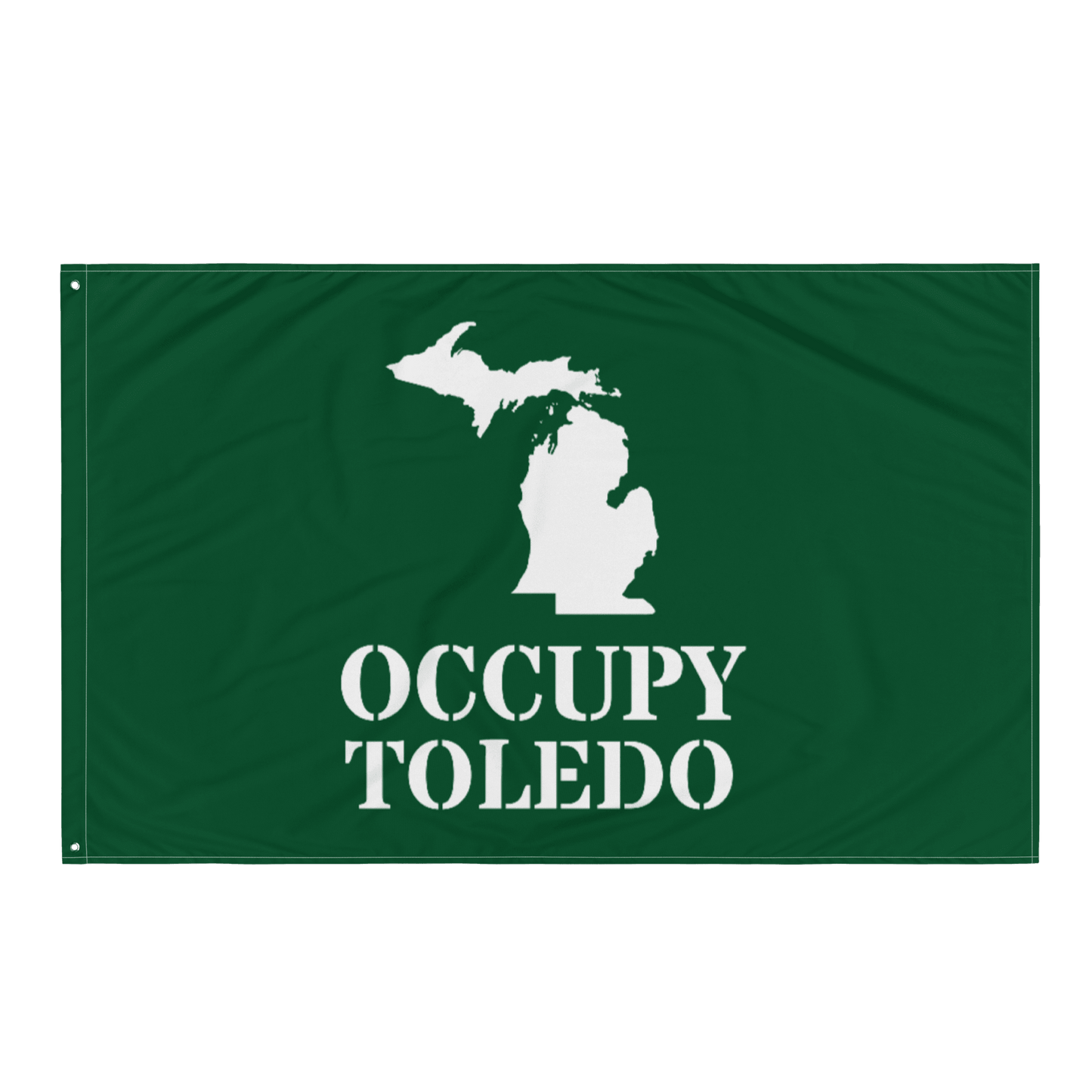 'Occupy Toledo' Spirit Flag | Green/White Colors - Circumspice Michigan