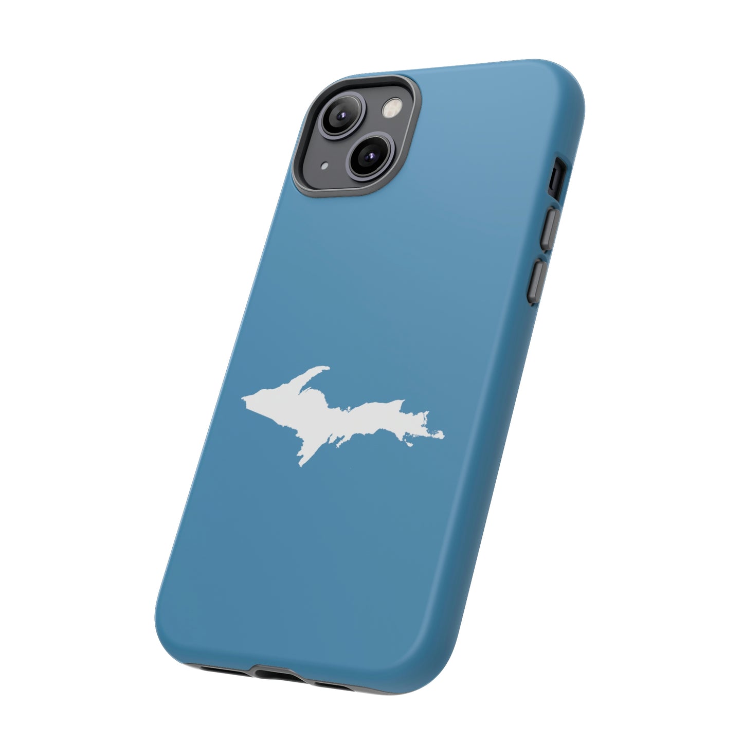 Michigan Upper Peninsula Tough Phone Case (Lake Michigan Blue w/ UP Outline) | Apple iPhone