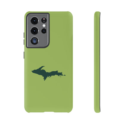 Michigan Upper Peninsula Tough Phone Case (Gooseberry Green w/ Green UP Outline) | Samsung & Pixel Android