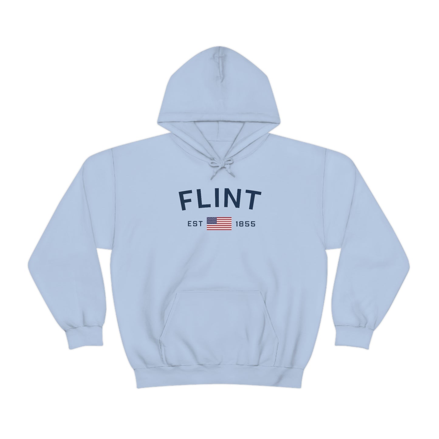 'Flint EST 1855' Hoodie (w/USA Flag Outline) | Unisex Standard